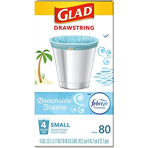 Small Trash Bags, 4 Gallon, 80 Pack, Odor Resistant