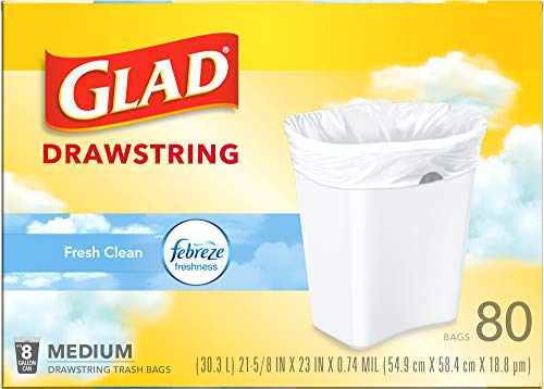 Medium Trash Bags, 8 Gallon, 80 Pack, Odor Control