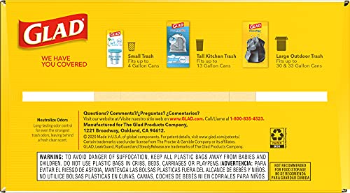 Tall Kitchen Trash Bags, 13 Gallon, 110 Pack, Odor Control