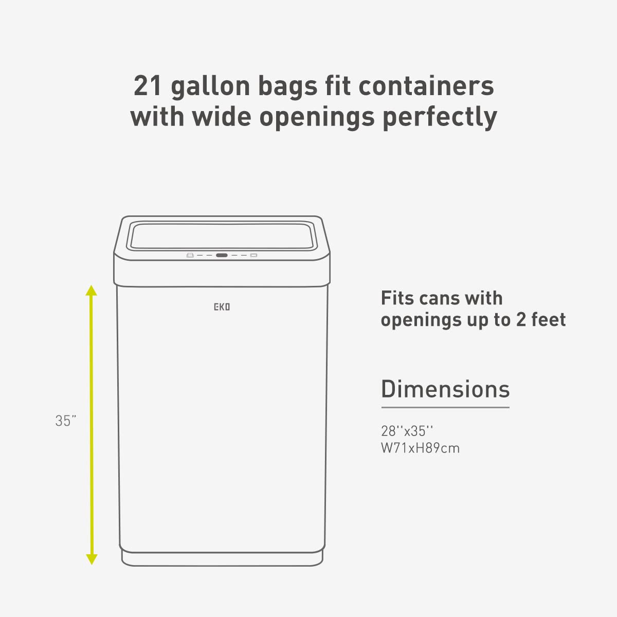 Drawstring Trash Bags, 21 Gallon, 60 Count, White
