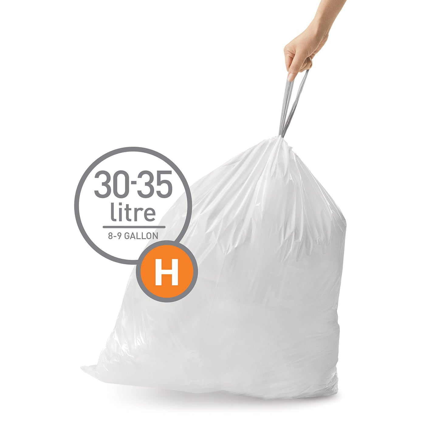Custom Fit Trash Bags, 8–9 Gallon, 100 Pack, White