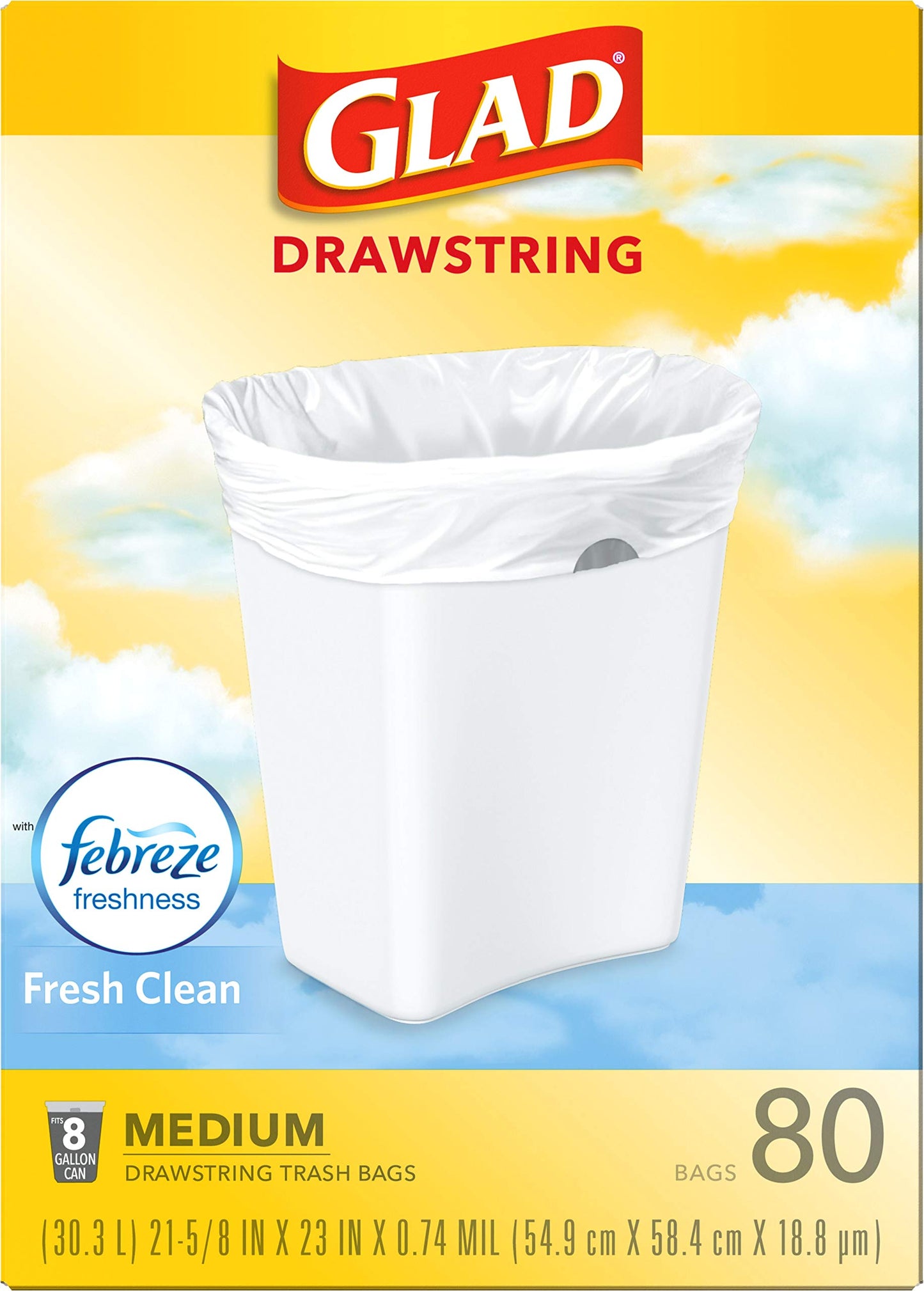 Medium Trash Bags, 8 Gallon, 80 Pack, Odor Control