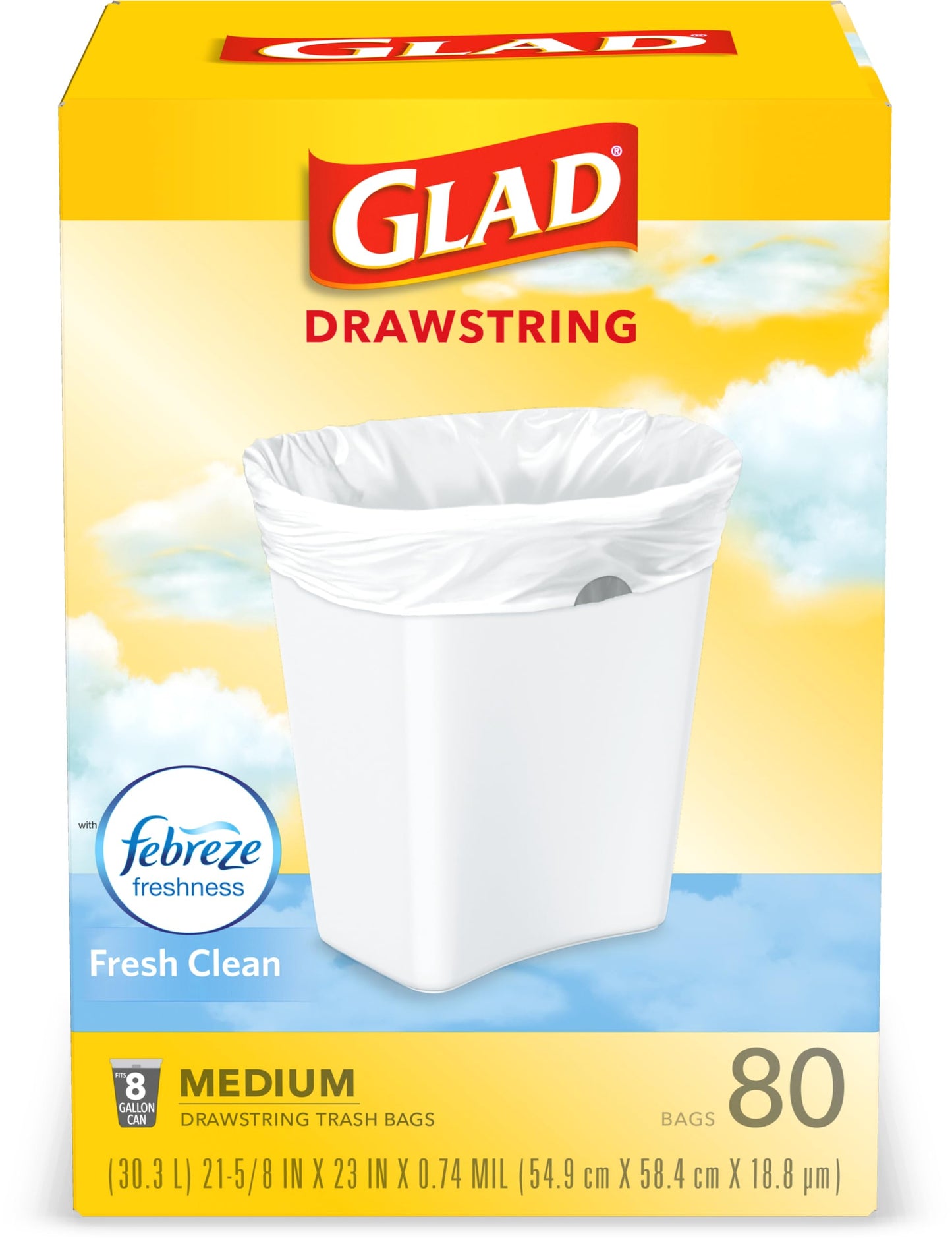 Medium Trash Bags, 8 Gallon, 80 Pack, Odor Control