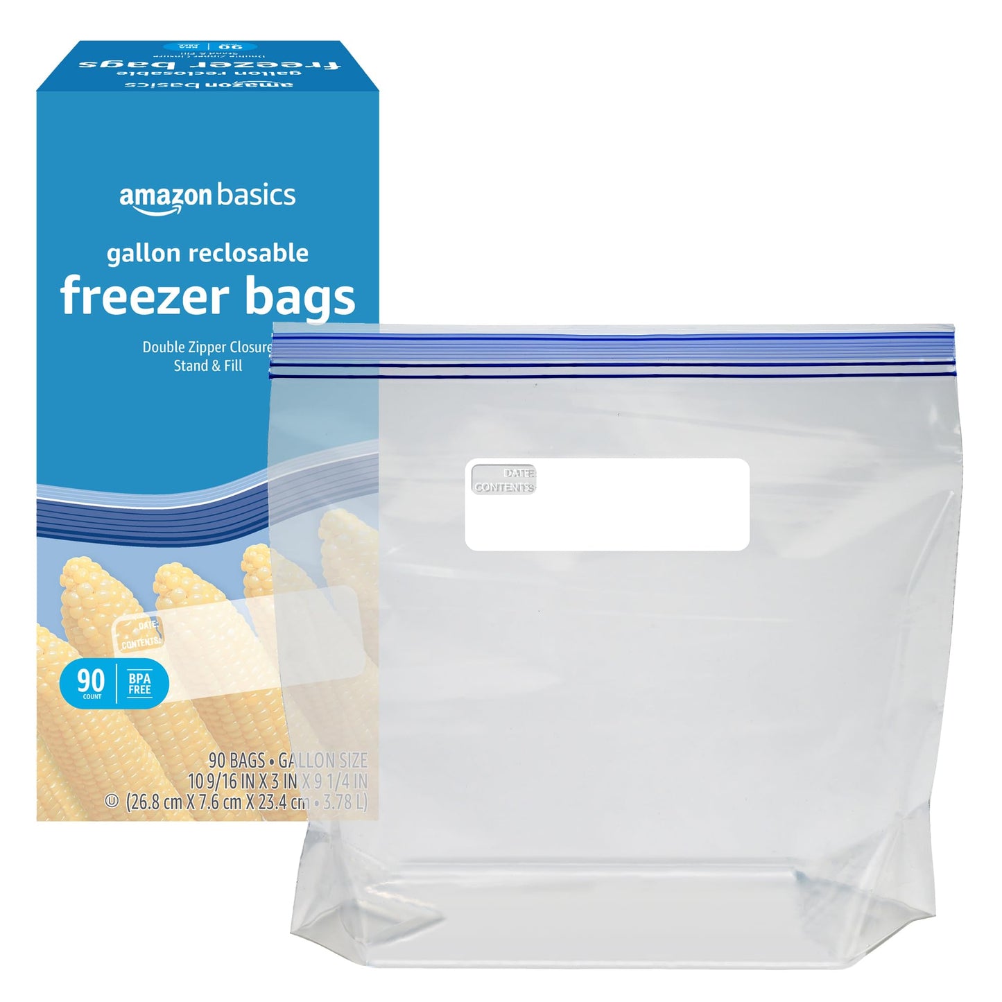 Freezer Gallon Bags, BPA-Free, 90 Count