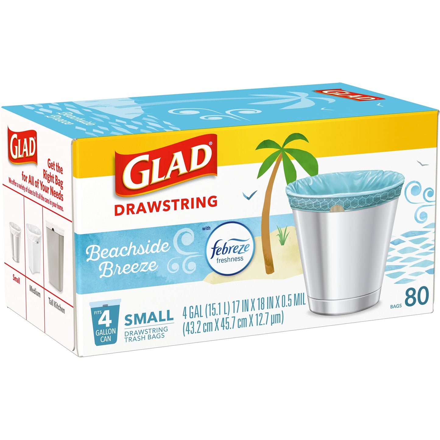 Small Trash Bags, 4 Gallon, 80 Pack, Odor Resistant