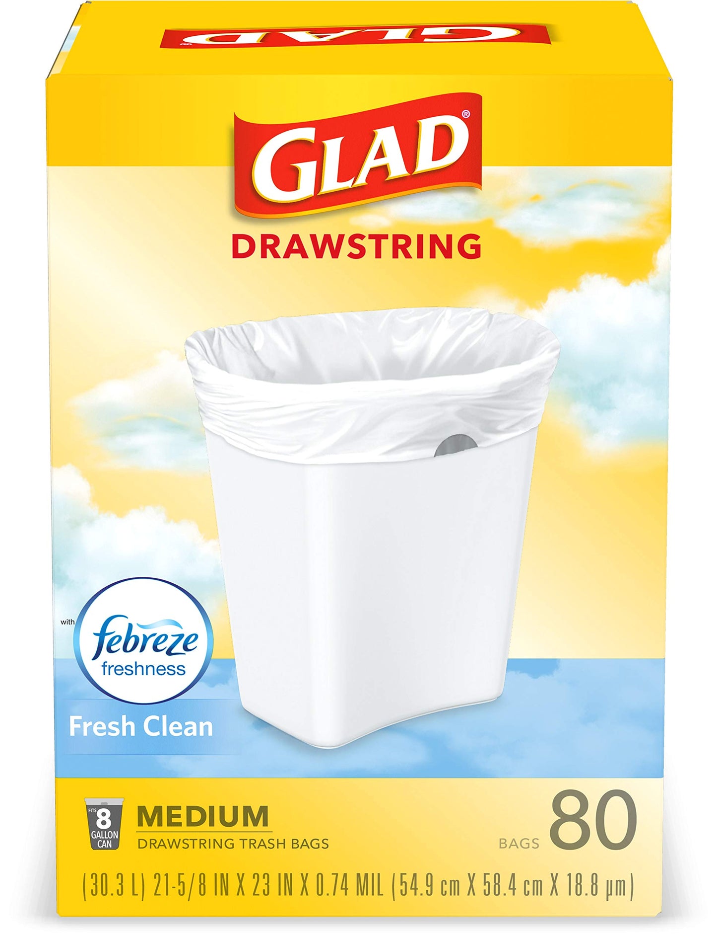 Medium Trash Bags, 8 Gallon, 80 Pack, Odor Control