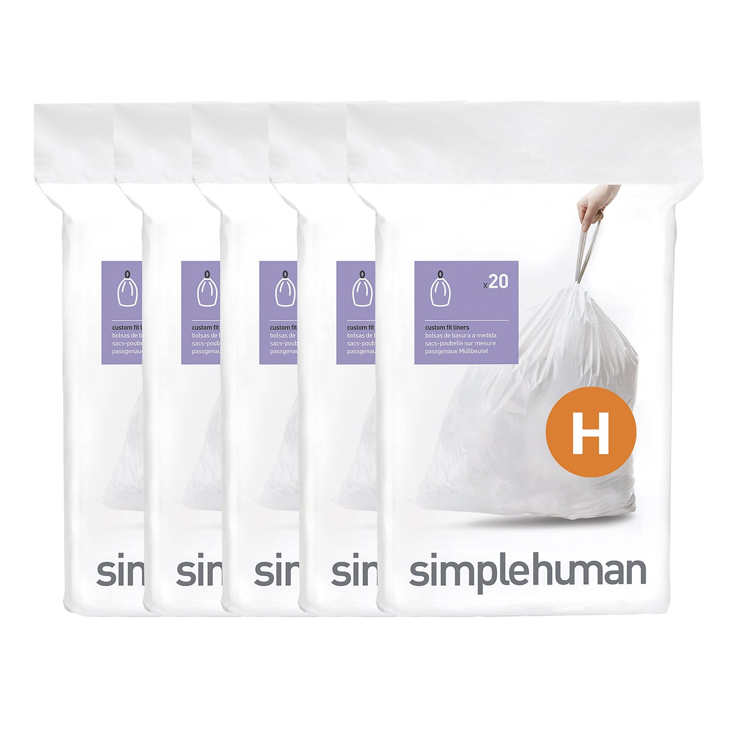 Custom Fit Trash Bags, 8–9 Gallon, 100 Pack, White