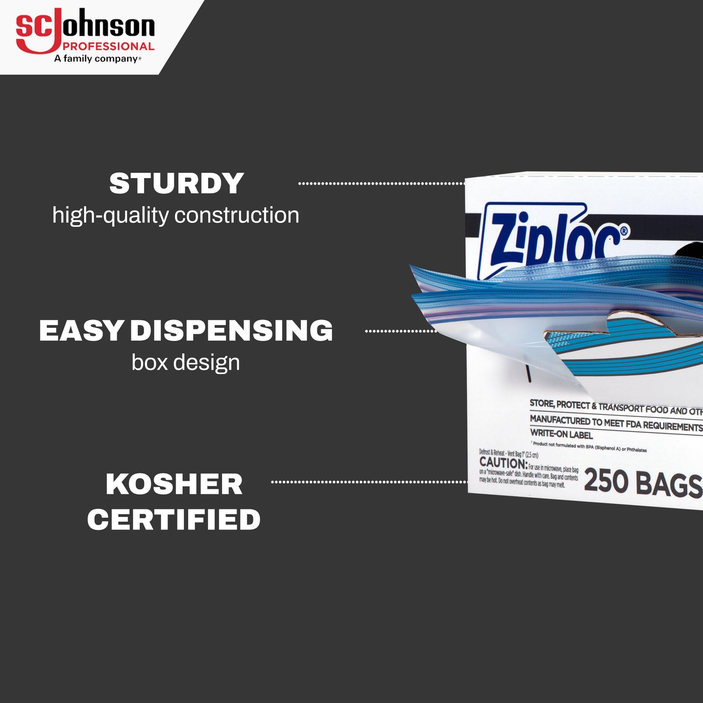 Freezer & Storage Bags, 1 Gallon, 250 Pack