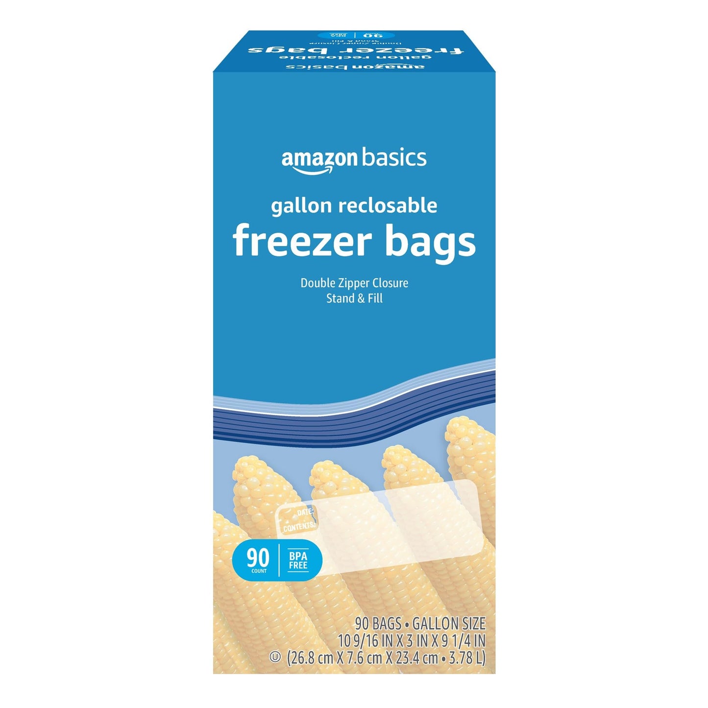 Freezer Gallon Bags, BPA-Free, 90 Count