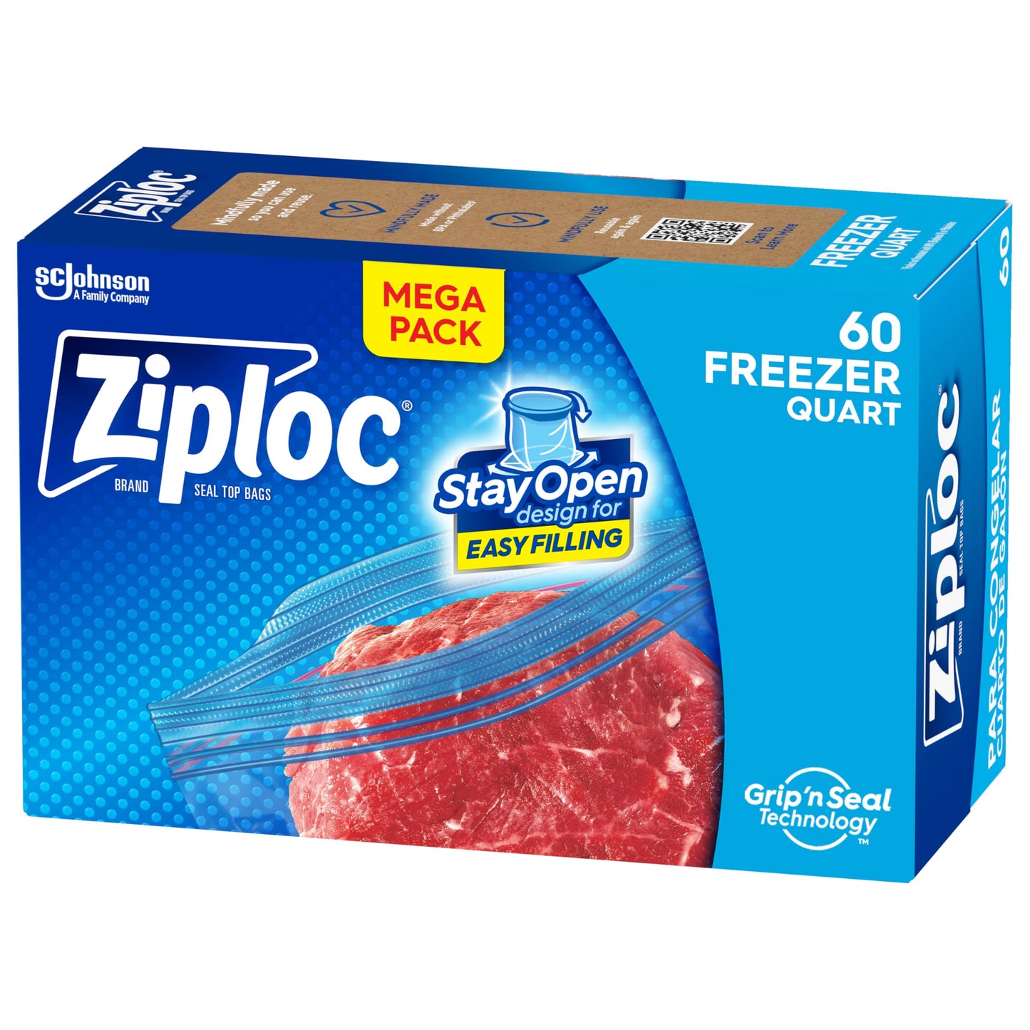 Food Storage Freezer Bags, 1 Gallon, 60 Pack