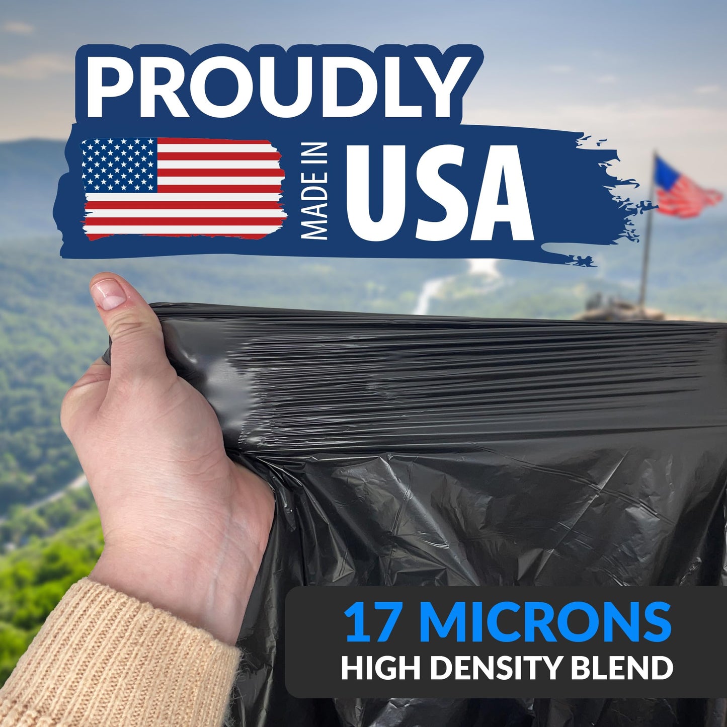 Heavy Duty Trash Bags, 55–60 Gallon, 150 Pack, Black