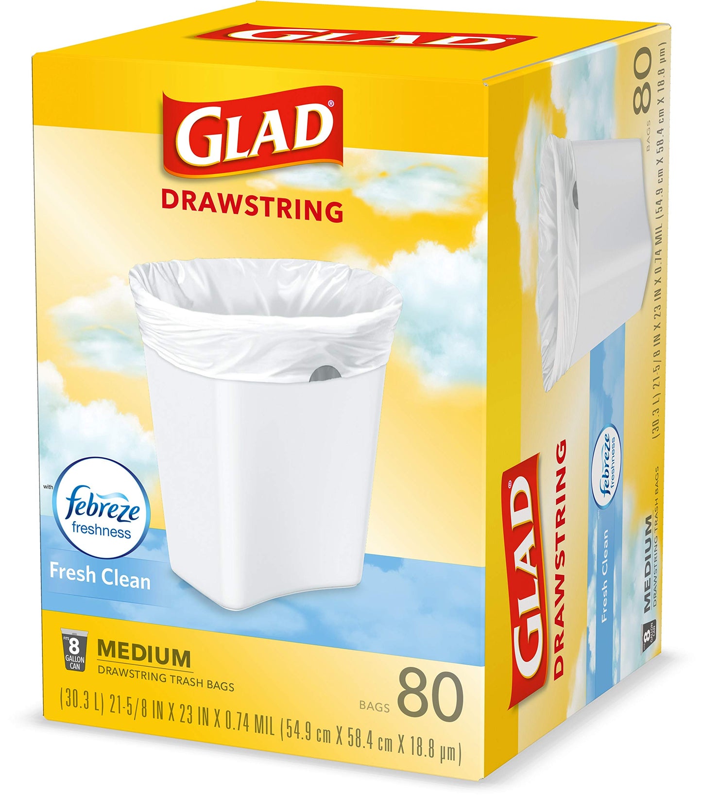 Medium Trash Bags, 8 Gallon, 80 Pack, Odor Control