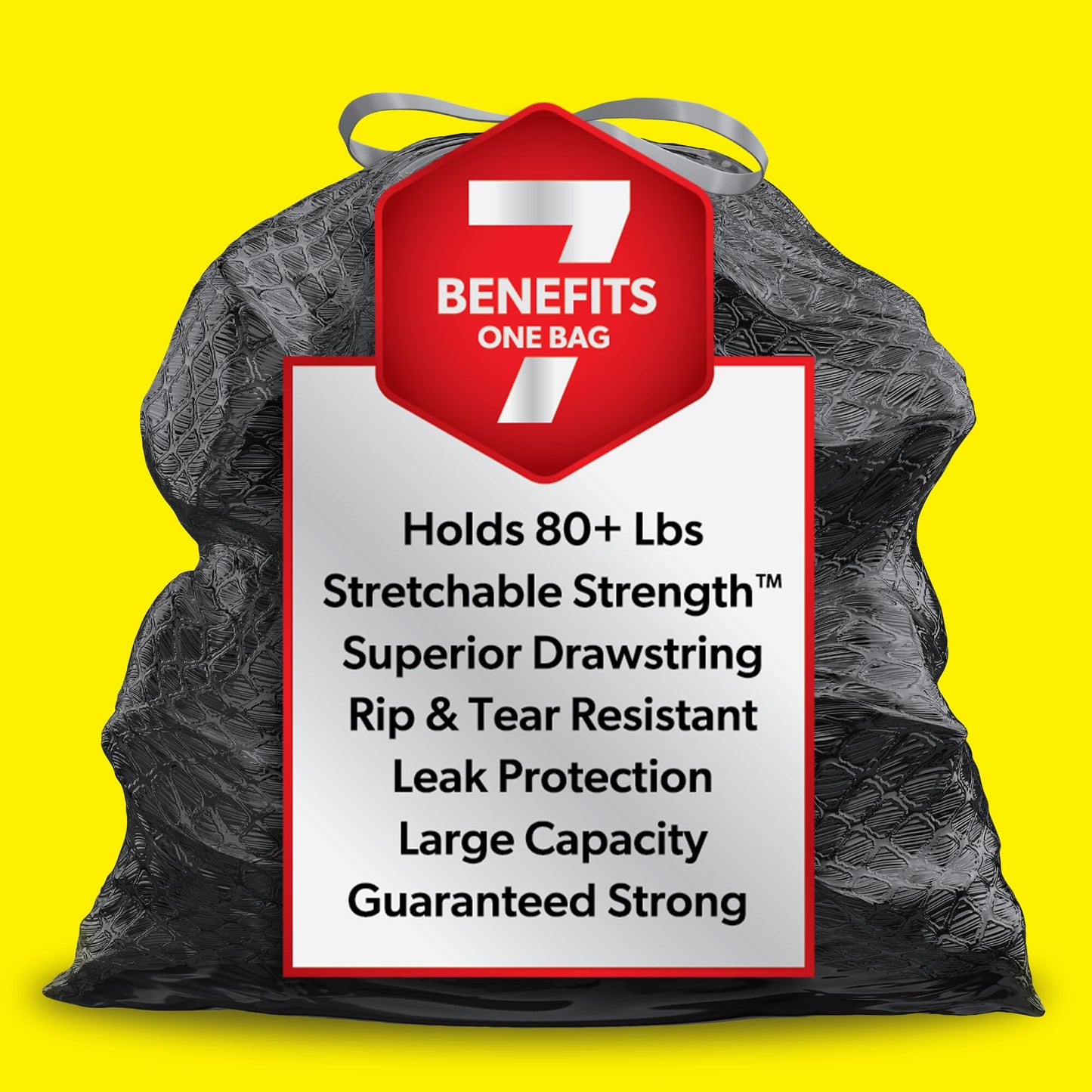 Heavy Duty Trash Bags, 30 Gallon, 50 Pack