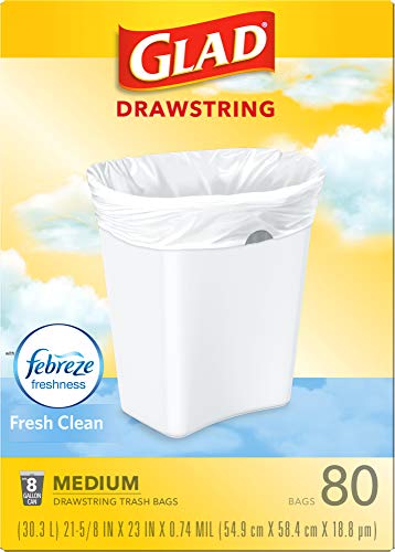 Medium Trash Bags, 8 Gallon, 80 Pack, Odor Control