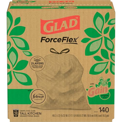 Tall Kitchen Trash Bags, 13 Gallon, 140 Pack