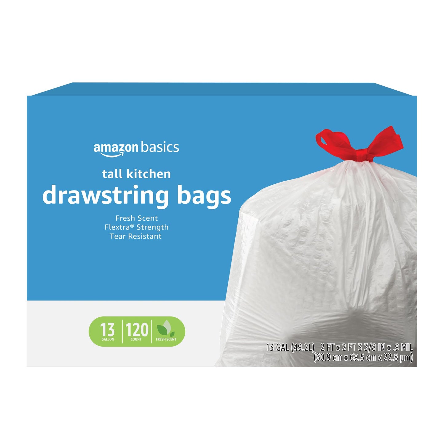 Tall Kitchen Drawstring Trash Bags, 13 Gallon, 120 Pack