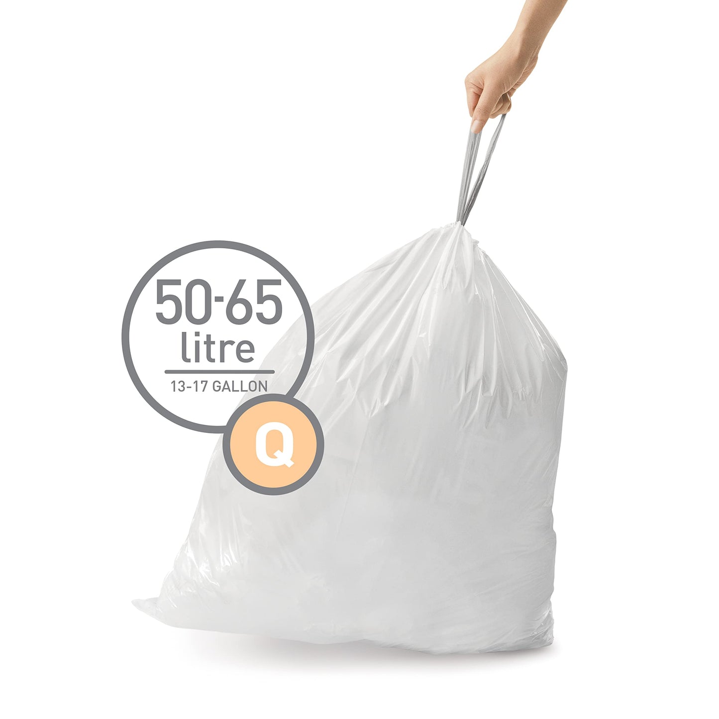 Tall Kitchen Trash Bags, 13 Gallon, 100 Pack, White