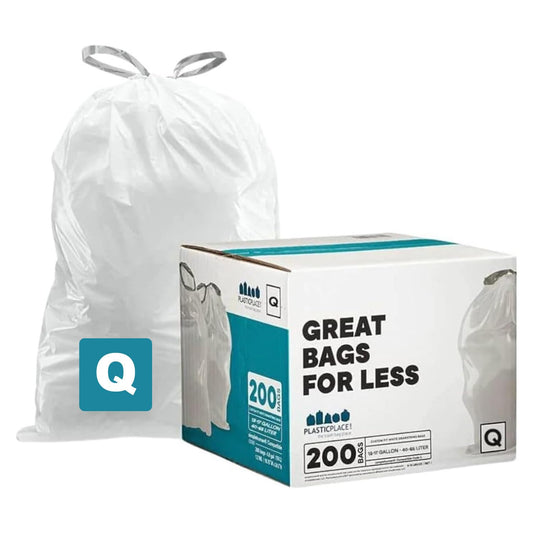 Tall Kitchen Trash Bags, 13 Gallon, 200 Pack, White