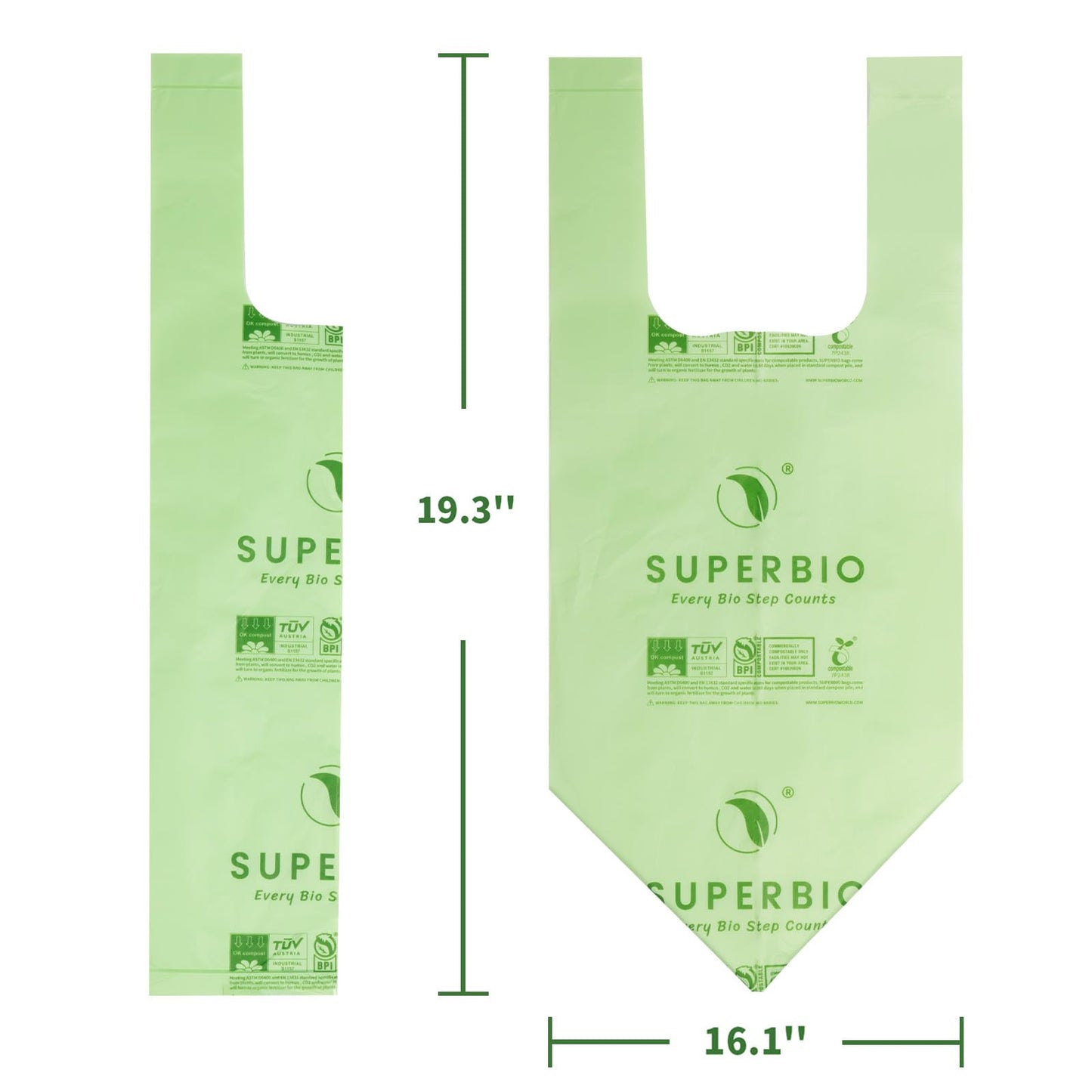 Compostable Food Scrap Bags, 1.6 Gallon, 50 Count