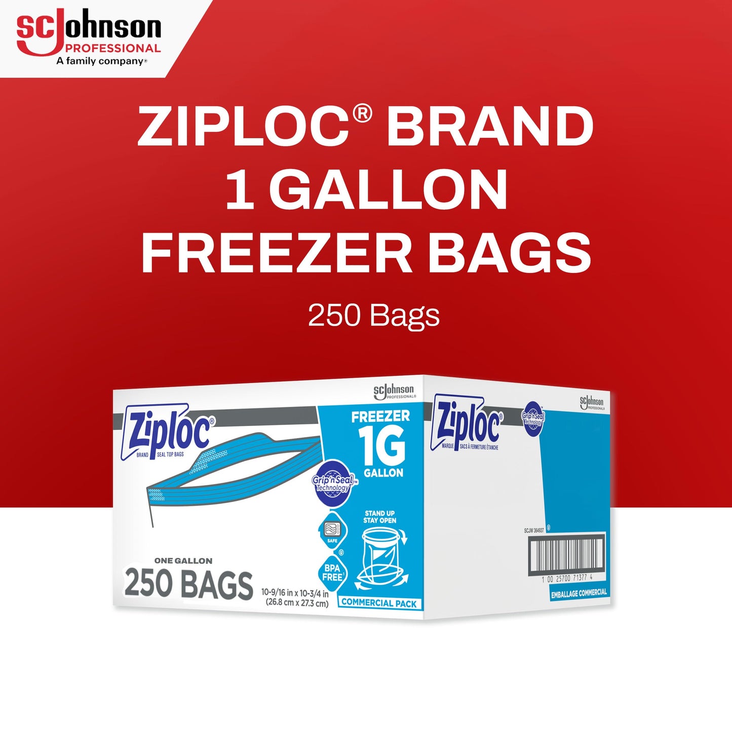 Freezer & Storage Bags, 1 Gallon, 250 Pack