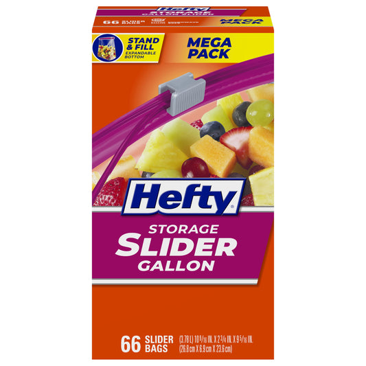 Slider Kitchen Storage Bags, 1 Gallon, 66 Pack