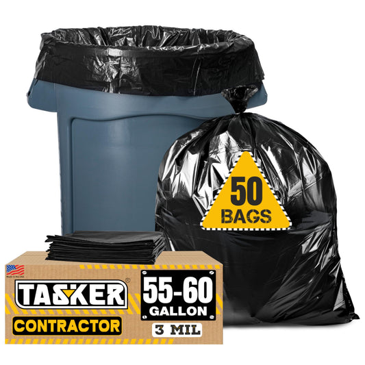 Contractor Trash Bags, 55 Gallon, 50 Pack