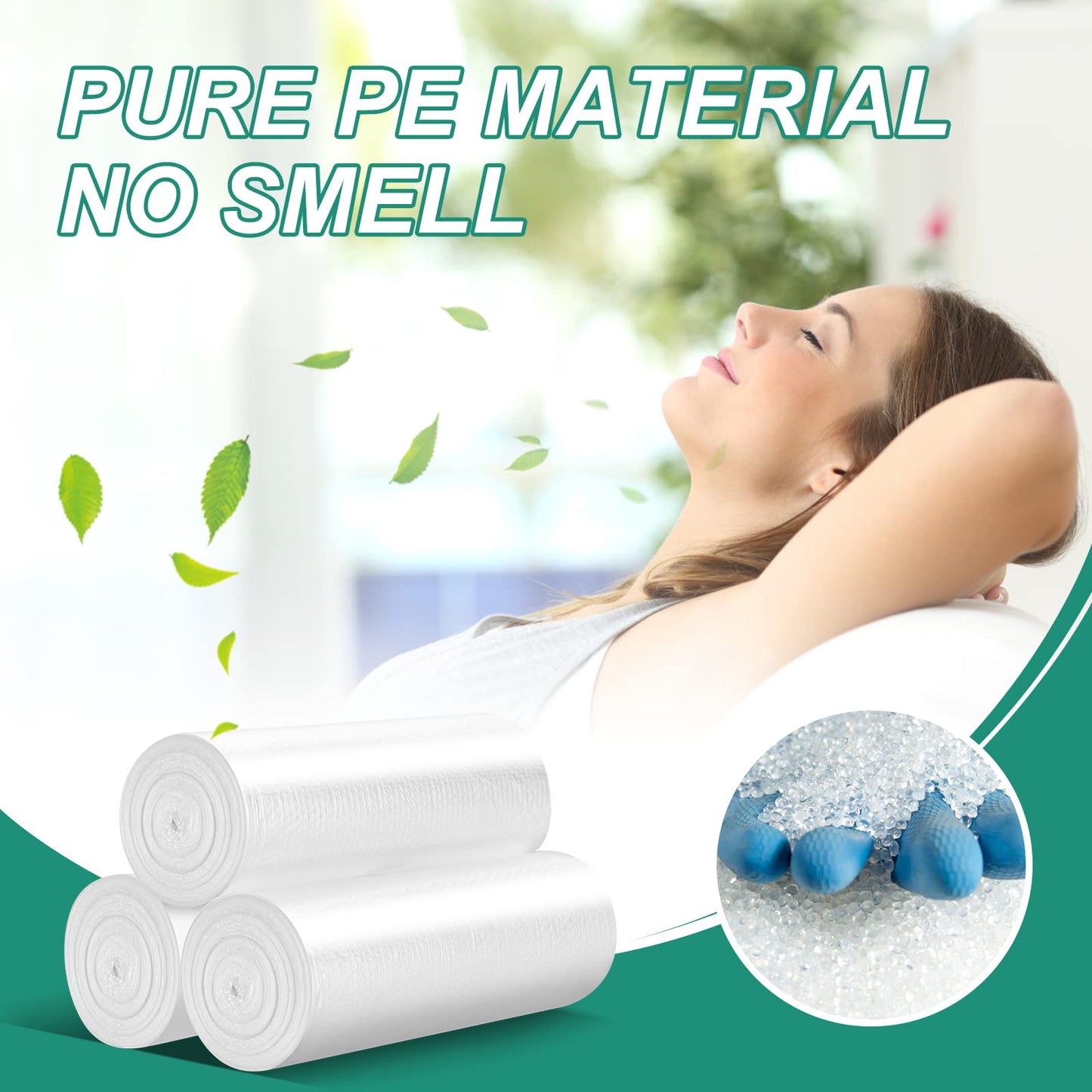Small Trash Bags, 4 Gallon, 105 Pack, Clear