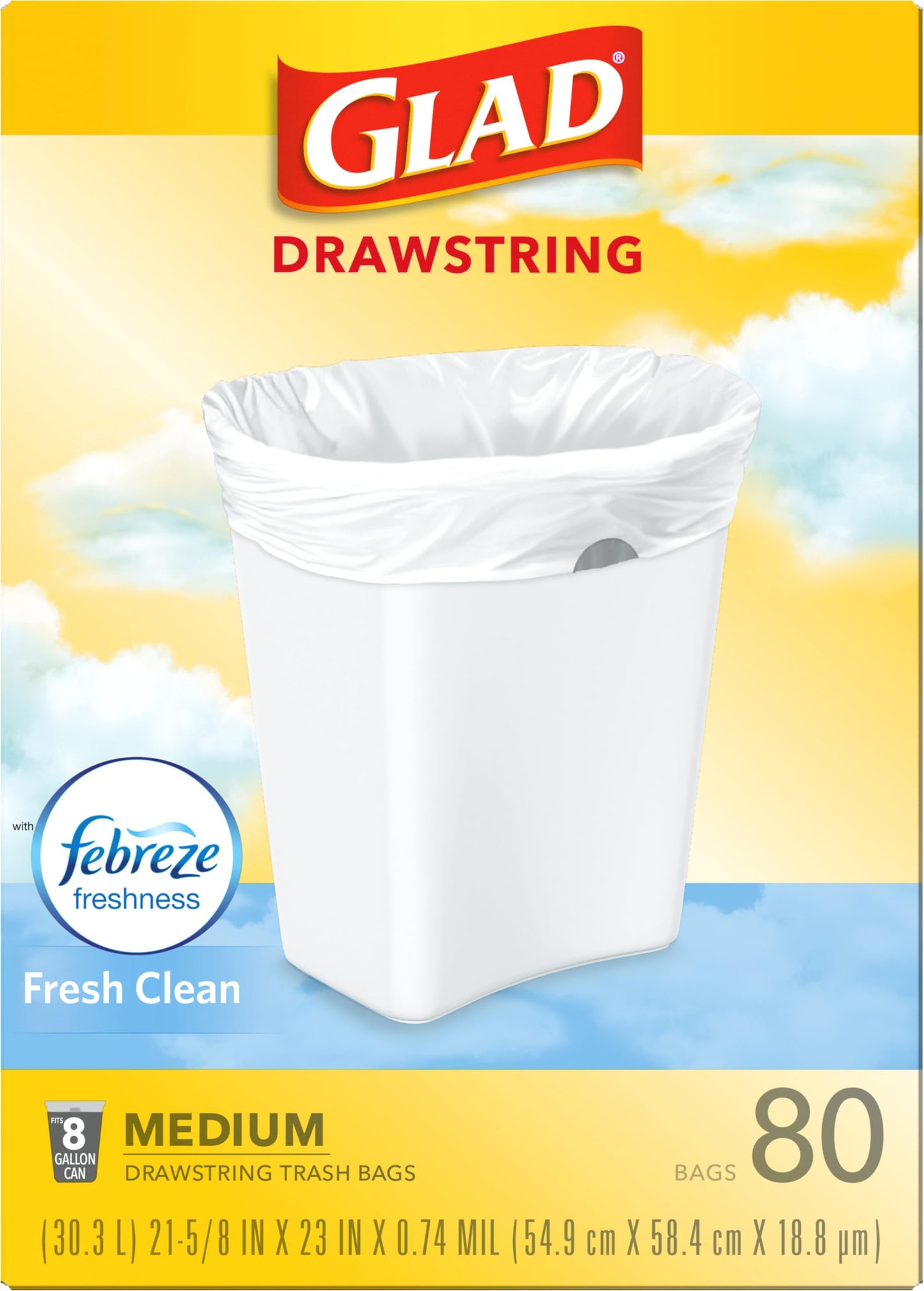 Medium Trash Bags, 8 Gallon, 80 Pack, Odor Control