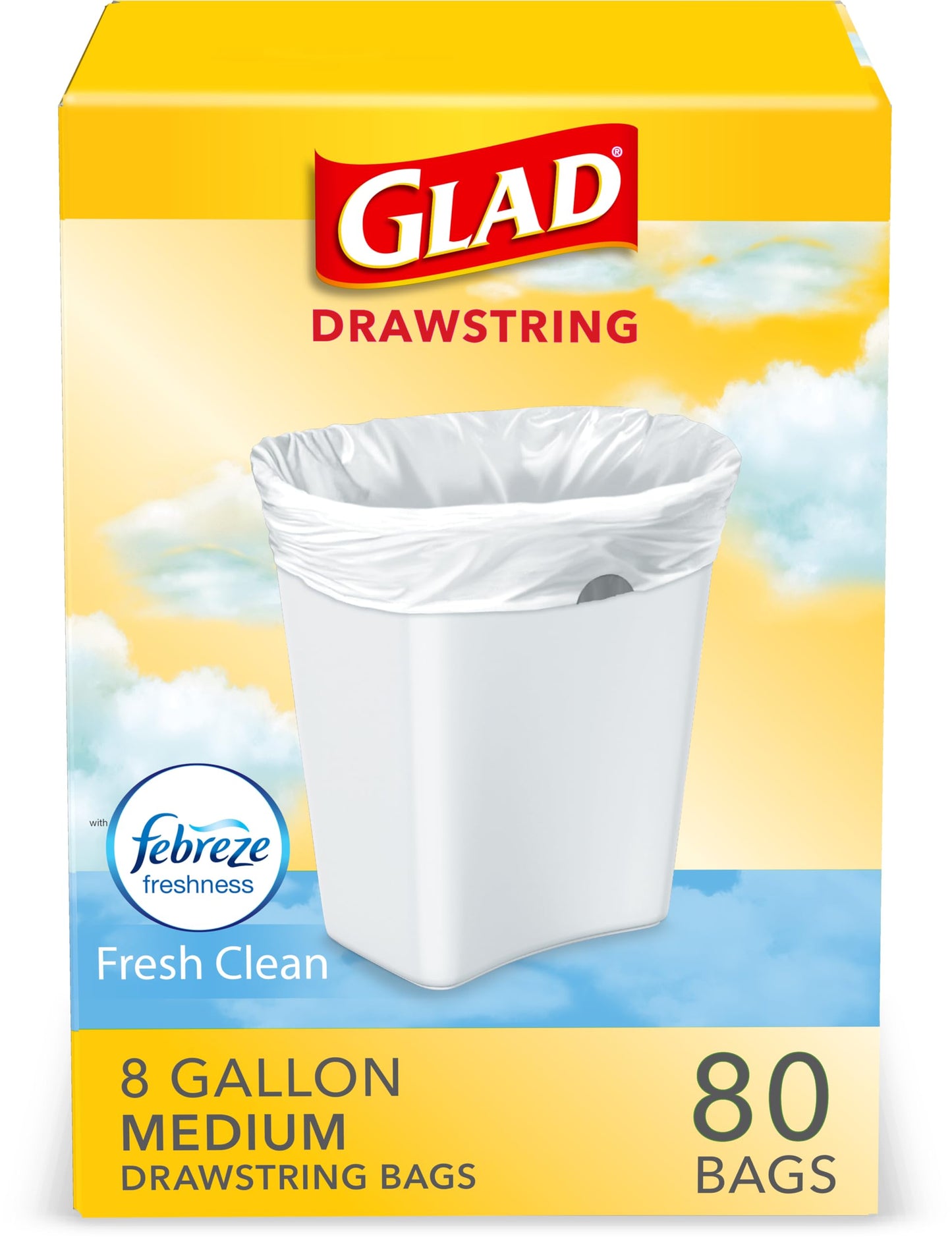 Medium Trash Bags, 8 Gallon, 80 Pack, Odor Control