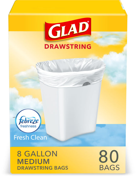Medium Trash Bags, 8 Gallon, 80 Pack, Odor Control