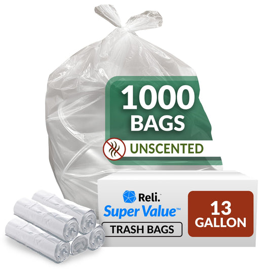 Tall Kitchen Trash Bags, 13 Gallon, 1000 Pack