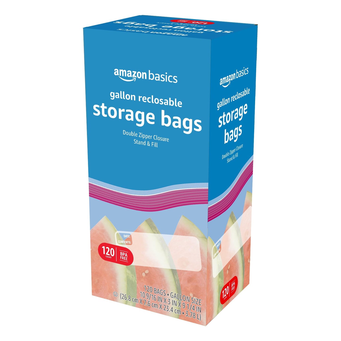 Gallon Food Storage Bags, BPA-Free, 120 Count