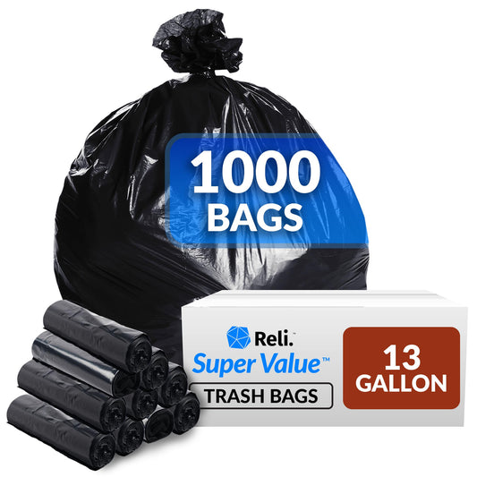 Tall Kitchen Trash Bags, 13 Gallon, 1000 Pack