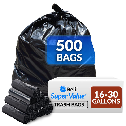 Tall Kitchen Trash Bags, 16–25 Gallon, 500 Pack