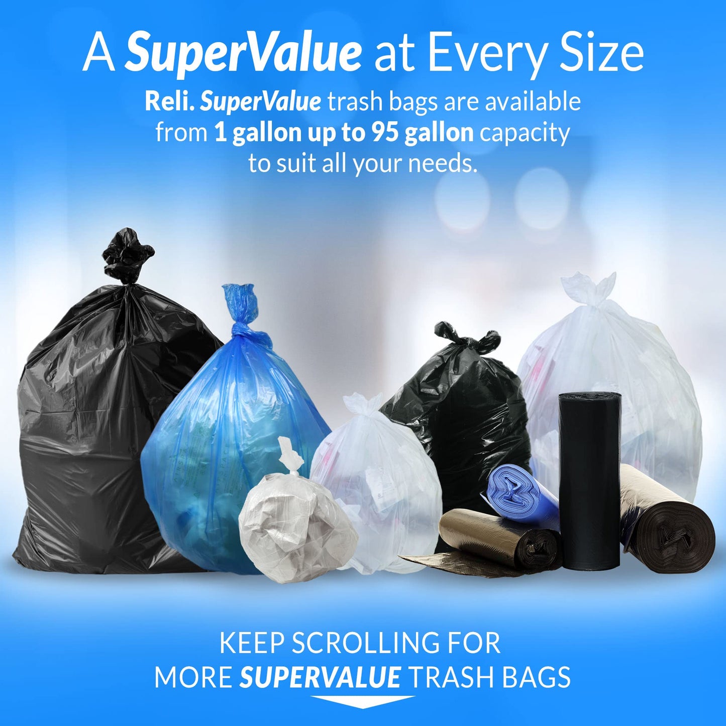 Tall Kitchen Trash Bags, 13 Gallon, 1000 Pack
