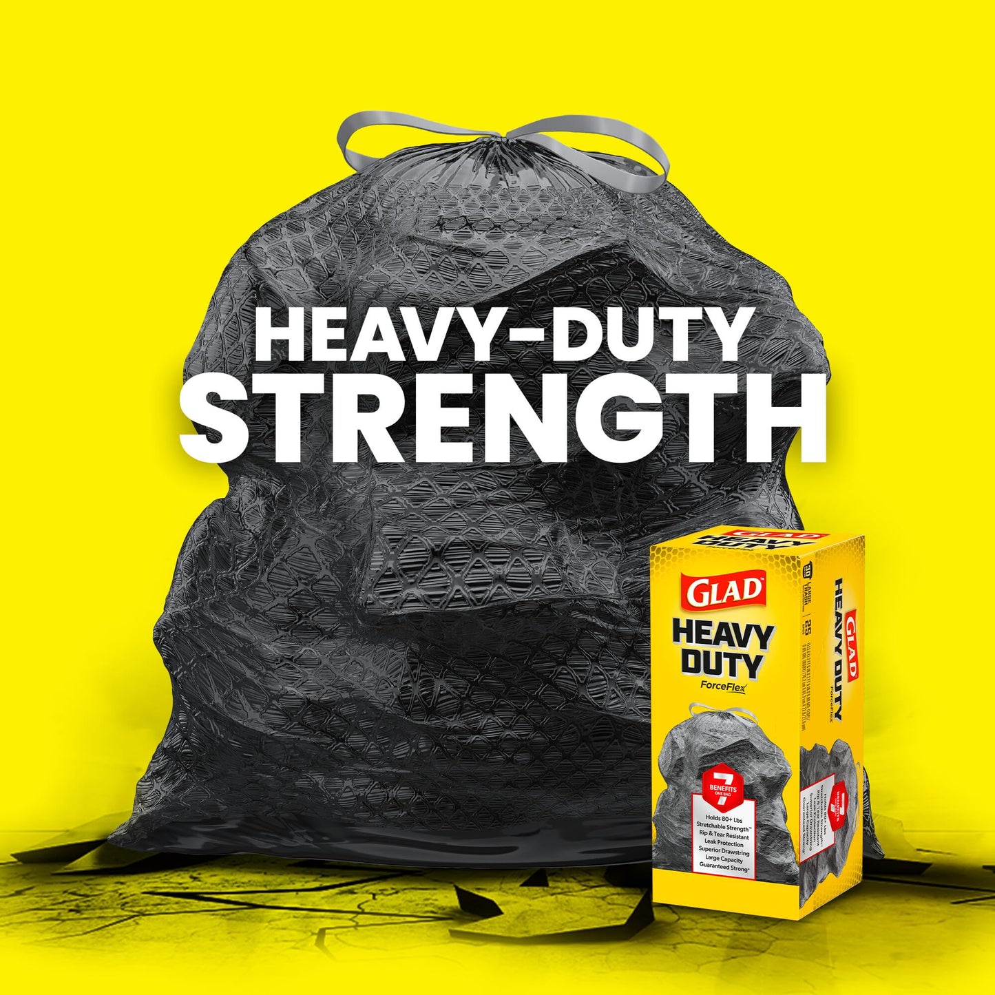 Heavy Duty Trash Bags, 30 Gallon, 50 Pack
