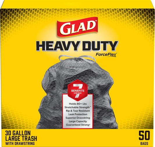 Heavy Duty Trash Bags, 30 Gallon, 50 Pack