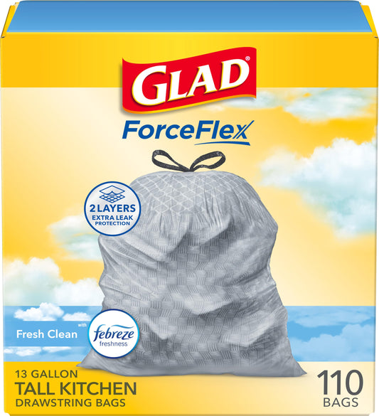 Tall Kitchen Trash Bags, 13 Gallon, 110 Pack, Odor Control