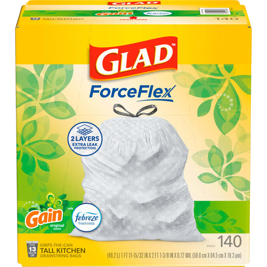 Tall Kitchen Trash Bags, 13 Gallon, 140 Pack