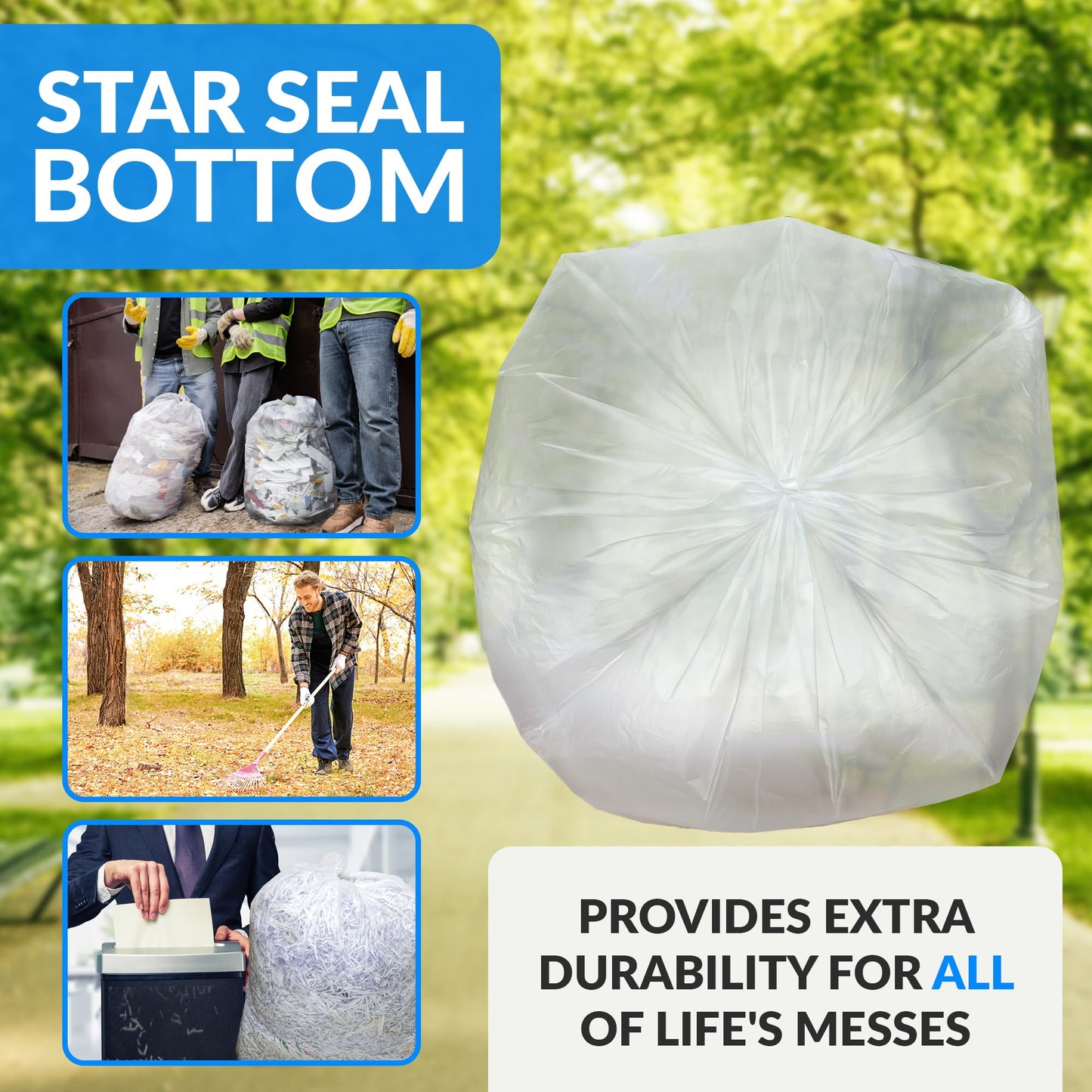Heavy Duty Trash Bags, 55–60 Gallon, 150 Pack