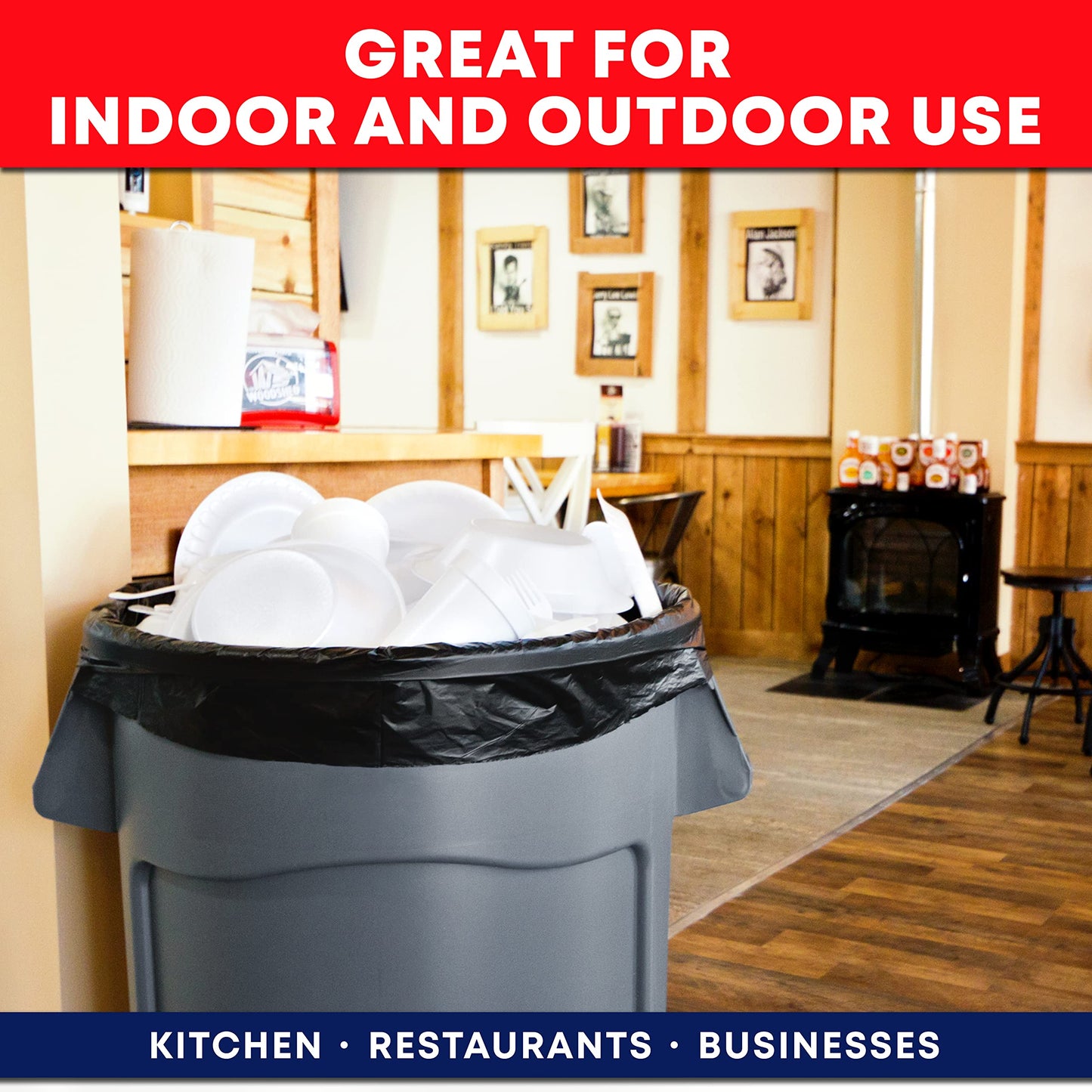 Contractor Trash Bags, 55 Gallon, 50 Pack