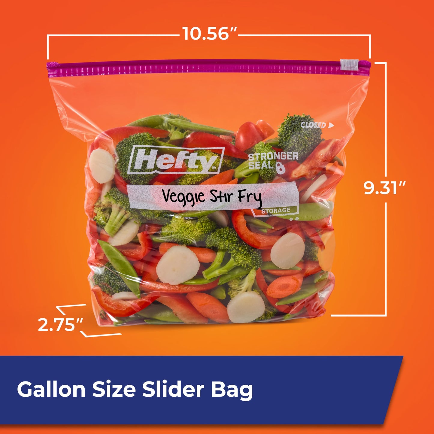 Slider Kitchen Storage Bags, 1 Gallon, 66 Pack