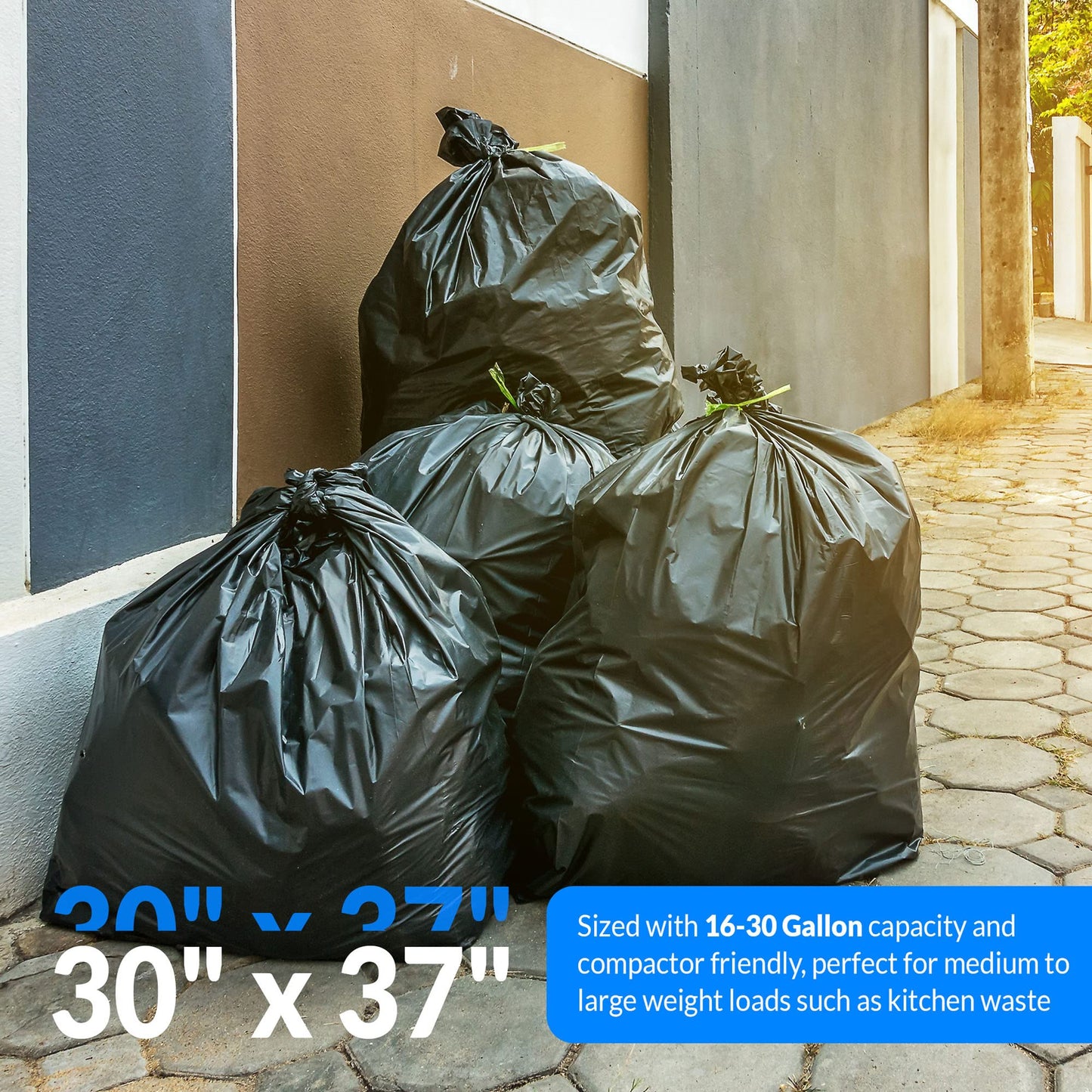 Tall Kitchen Trash Bags, 16–25 Gallon, 500 Pack